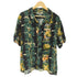 Qcean Gurrent 90-00S OLD レーヨン 100% ヤシの木 フラワー パイナップル 総柄 S/S 開襟 オープンカラー アロハ シャツ メンズ import:XL