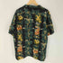Qcean Gurrent 90-00S OLD レーヨン 100% ヤシの木 フラワー パイナップル 総柄 S/S 開襟 オープンカラー アロハ シャツ メンズ import:XL
