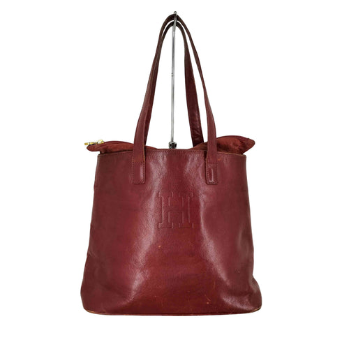 ヒロフ HIROFU real leather Hロゴ トートバッグ レディース