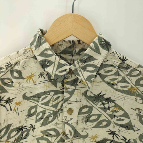 スマー SUMMA 90-00S OLD 絹 シルク 100% 総柄 S/S シャツ メンズ import:M