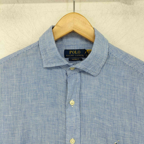 ポロラルフローレン POLO RALPH LAUREN CUSTOM FIT ポニー刺繍 リネン100 長袖シャツ メンズ 14.5