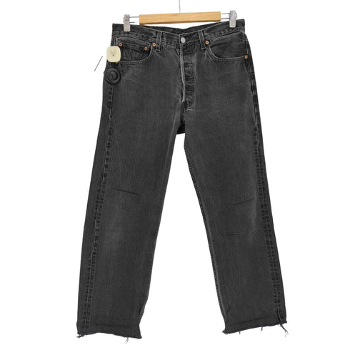 リーバイス Levis 00s 02年製造 USA製 後染め ボタン裏刻印553 501 ボタンフライ ストレートデニム メンズ W33L31