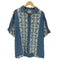 North West Blue 90-00S OLD レーヨン 100% 総柄 幾何学模様 S/S 開襟 オープンカラー シャツ メンズ import:L