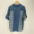 North West Blue 90-00S OLD レーヨン 100% 総柄 幾何学模様 S/S 開襟 オープンカラー シャツ メンズ import:L