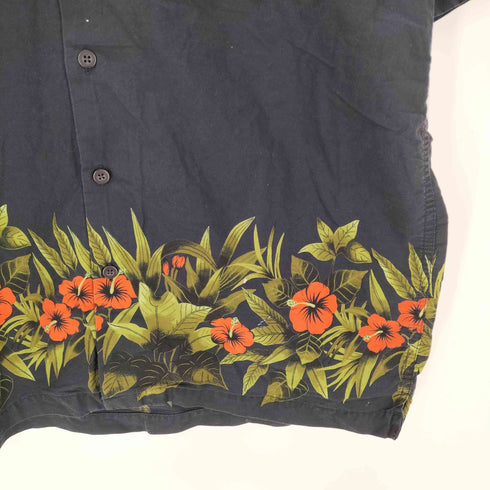 ギャップ Gap 00S 00SS 紺タグ OLD フラワー プリント S/S シャツ メンズ import:M