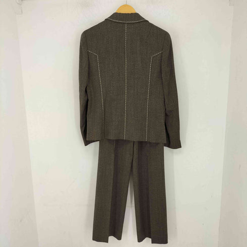 ハーディエイミス HARDY AMIES ステッチデザイン ジャケット スラックスパンツ ウール混 セットアップ レディース 9