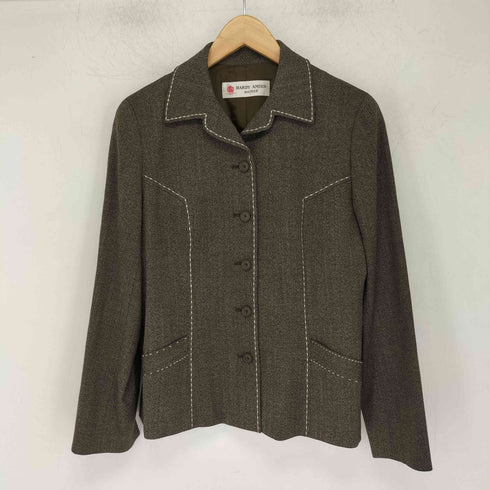 ハーディエイミス HARDY AMIES ステッチデザイン ジャケット スラックスパンツ ウール混 セットアップ レディース 9