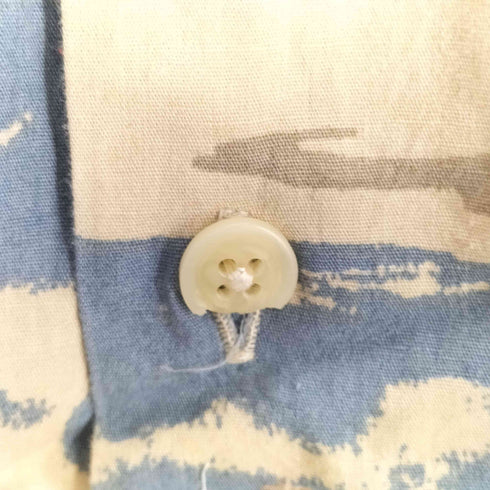 ギャップ Gap 00S 00SS 紺タグ OLD ヤシの木 サーフ 総柄 S/S 開襟 オープンカラー アロハ シャツ メンズ import:XL