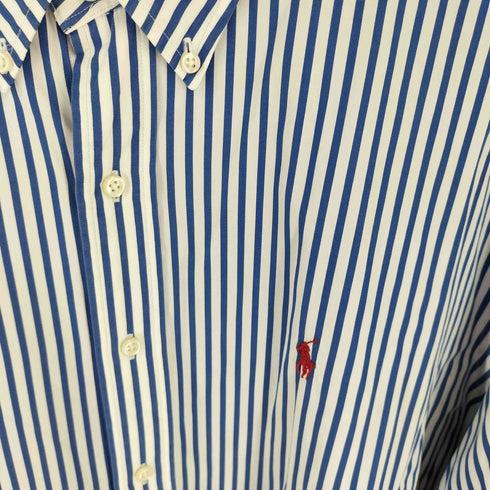 ラルフローレン RALPH LAUREN 90s CLASSIC FIT コットン ストライプ ボタンダウンシャツ メンズ XXL