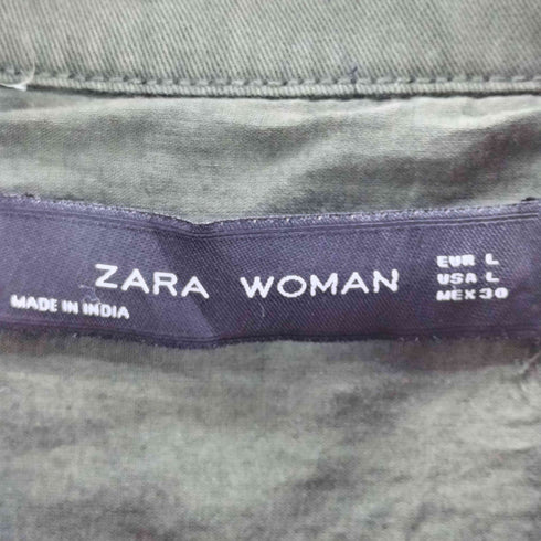 ザラ ZARA バック スパンコール ラメ 刺繍 装飾 ミリタリー ブルゾン ジャケット 裾ドローコード レディース import:L