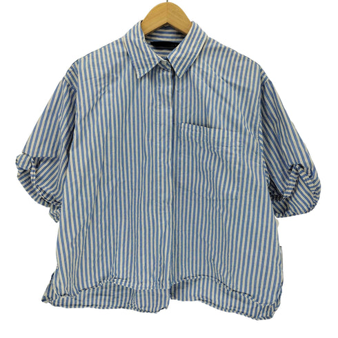 ザラ ZARA Stripe Poplin Shirt ストライプ柄 シャツ レディース import:M