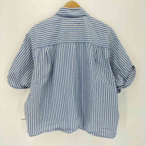 ザラ ZARA Stripe Poplin Shirt ストライプ柄 シャツ レディース import:M
