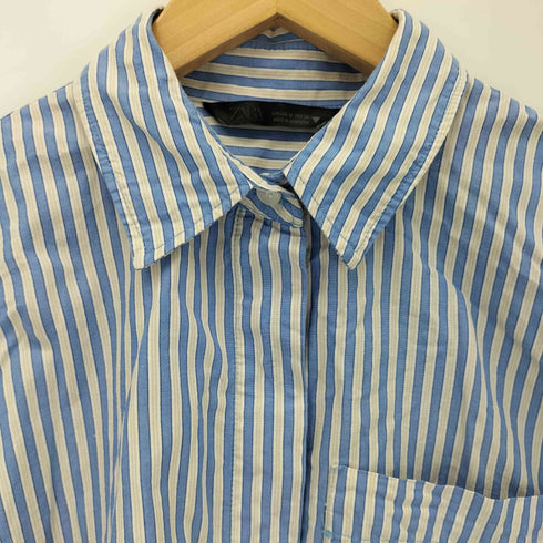 ザラ ZARA Stripe Poplin Shirt ストライプ柄 シャツ レディース import:M