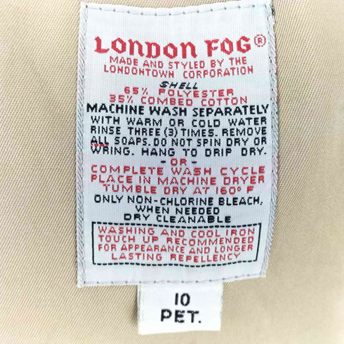 ロンドンフォグ LONDON FOG 80-90S MADE IN LONDON 英国製 エポレット ガンフラップ付き ダブル トレンチ ロング コート レディース 10PET