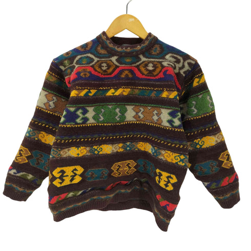 ケンゾー KENZO 80-90S OLD モール糸 総柄 クロップド ニット セーター レディース