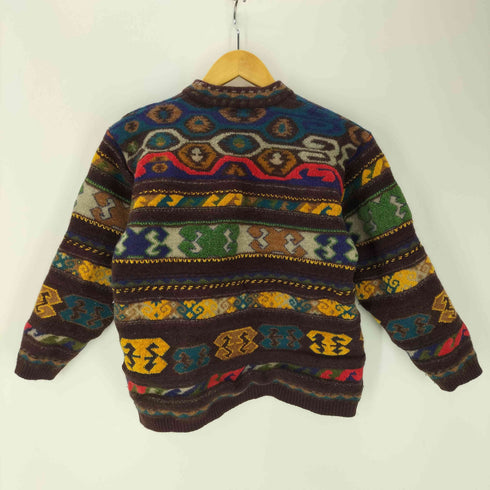 ケンゾー KENZO 80-90S OLD モール糸 総柄 クロップド ニット セーター レディース