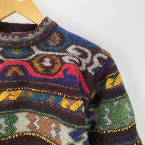 ケンゾー KENZO 80-90S OLD モール糸 総柄 クロップド ニット セーター レディース