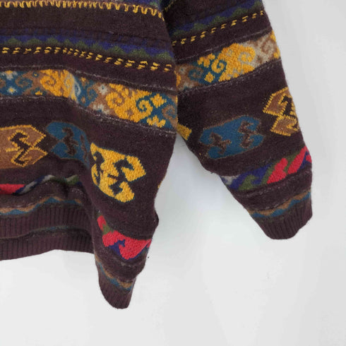 ケンゾー KENZO 80-90S OLD モール糸 総柄 クロップド ニット セーター レディース