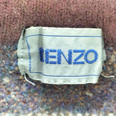 ケンゾー KENZO 80-90S OLD モール糸 総柄 クロップド ニット セーター レディース