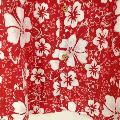 OKINAWA ISLAND WEAR ハイビスカス柄 アロハシャツ メンズ JPN:S
