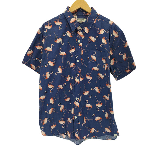 GROVE HOUSE RED フラミンゴ柄 S/S シャツ メンズ import:L