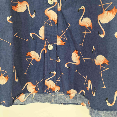 GROVE HOUSE RED フラミンゴ柄 S/S シャツ メンズ import:L