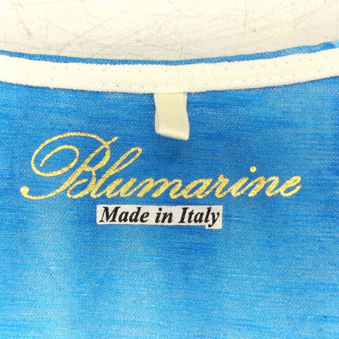 Blumarine ブルマリン ラインストーン クルーネック プリント ノースリーブカットソー Y2K レディース FR:38