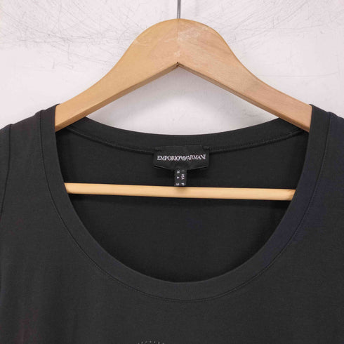 エンポリオアルマーニ EMPORIO ARMANI Uネック ロゴ ラインストーン 半袖 Tシャツ レディース US:4