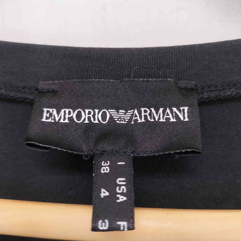 エンポリオアルマーニ EMPORIO ARMANI Uネック ロゴ ラインストーン 半袖 Tシャツ レディース US:4