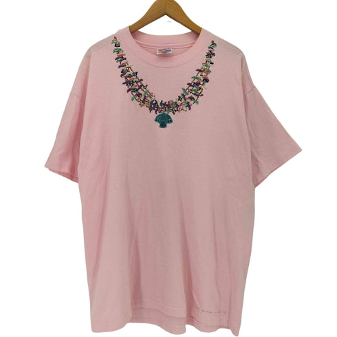 ヘインズ Hanes 90s USA製 シングルステッチ ネックレスデザイン クルーネックTシャツ メンズ import:XL