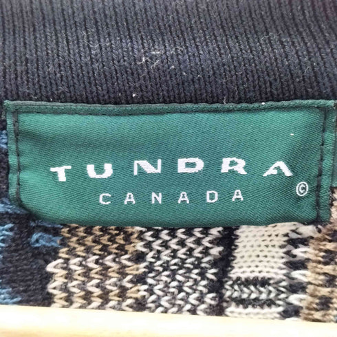 ツンドラ tundra CANADA 90-00S OLD カナダ製 総柄 立体編み コットン 3D ニット セーター メンズ import:L