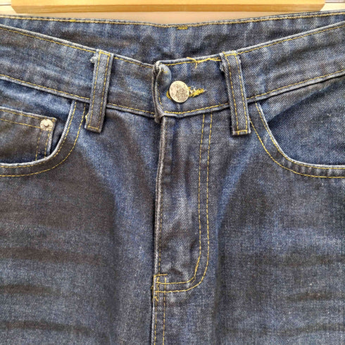 ダメージ加工 ワイドデニムパンツ レディース M