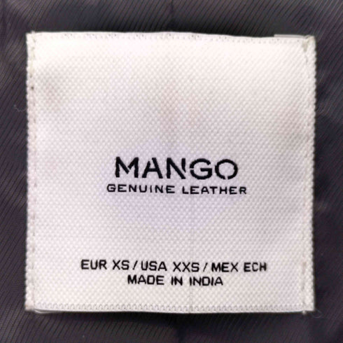 マンゴ MANGO シープレザー ダブルライダースジャケット レディース XS