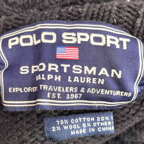 ポロスポーツラルフローレン POLO SPORT RALPH LAUREN 90s SPORTS MAN ナイガイ リネン混 スノーフレーク タートルネックニット メンズ L