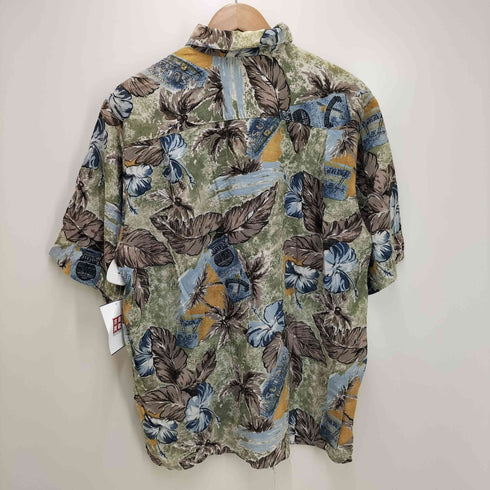 HANA BAY 90-00S 総柄 プリント レーヨン S/S アロハ シャツ メンズ import:M