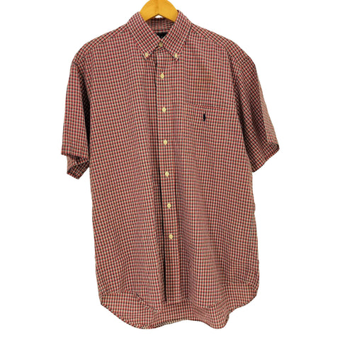 ラルフローレン RALPH LAUREN CLASSIC FIT マドラスチェック スモールポニー刺繍 S/S B.D シャツ メンズ import:M