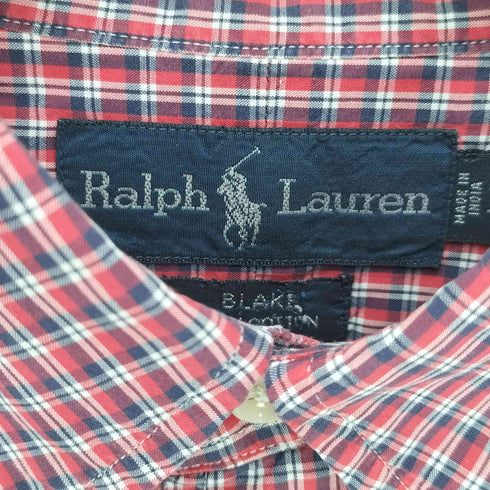 ラルフローレン RALPH LAUREN CLASSIC FIT マドラスチェック スモールポニー刺繍 S/S B.D シャツ メンズ import:M
