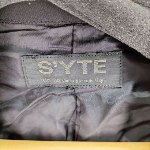 サイトバイヨウジヤマモト syte by Yohji Yamamoto レーヨンポリ ギャバジン ワイドラペル コート メンズ JPN:3
