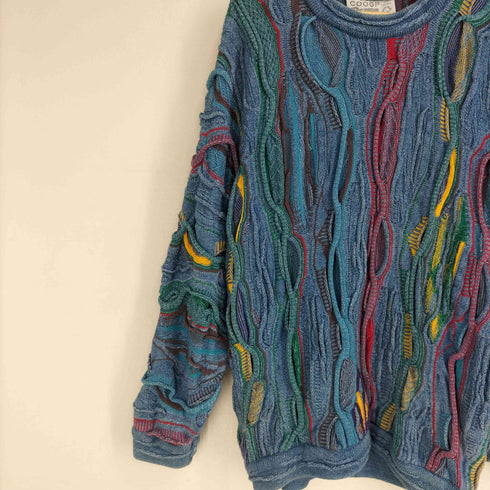 クージー COOGI 90S オーストラリア製 マルチカラー 3D ニット セーター メンズ import:M