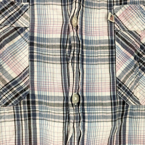 ポロジーンズカンパニーラルフローレン POLO JEANS COMPANY RALPH LAUREN 90s~00s マドラスチェック S/S シャツ メンズ import:L