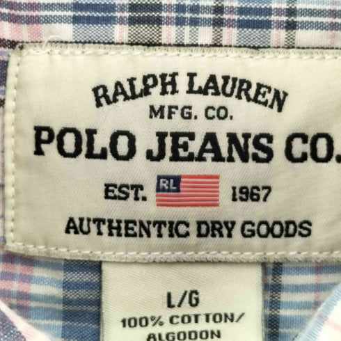 ポロジーンズカンパニーラルフローレン POLO JEANS COMPANY RALPH LAUREN 90s~00s マドラスチェック S/S シャツ メンズ import:L