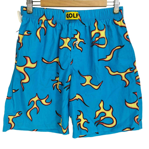 ゴルフワン GOLF WANG 総柄 ファイヤーパターン ハーフパンツ メンズ JPN:L