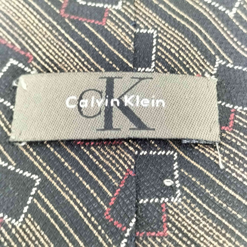 カルバンクライン CALVIN KLEIN 総柄 シルクネクタイ メンズ