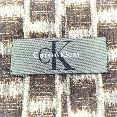 カルバンクライン CALVIN KLEIN 総柄 シルクネクタイ メンズ