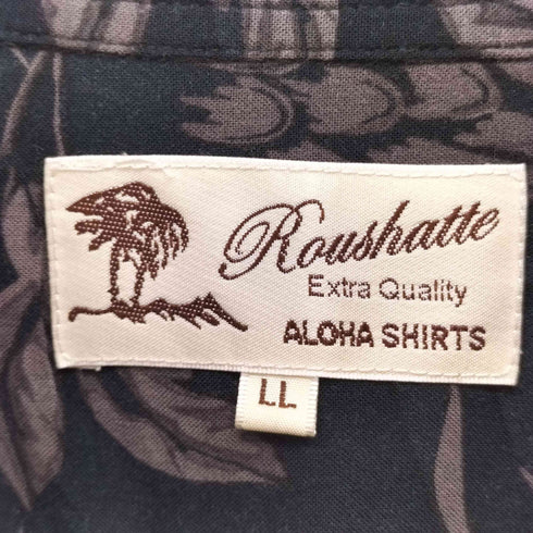Roushatte ボタニカル レーヨン100 アロハシャツ メンズ LL