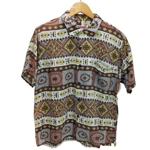 RADICALSPOT 総柄 レーヨン100 オープンカラー S/S シャツ メンズ JPN:M