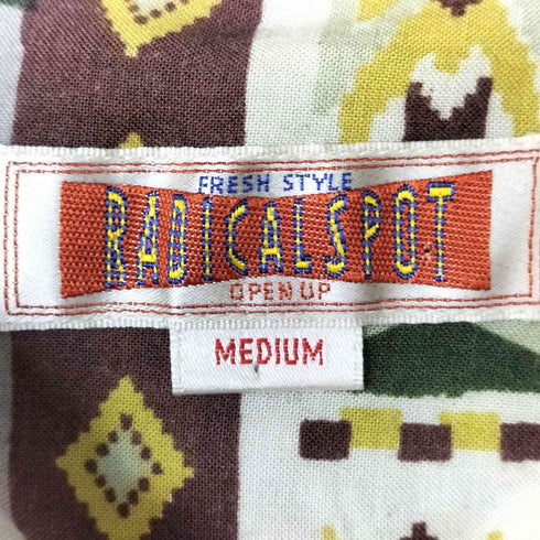 RADICALSPOT 総柄 レーヨン100 オープンカラー S/S シャツ メンズ JPN:M