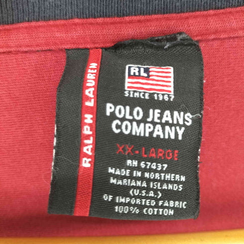 ポロジーンズカンパニーラルフローレン POLO JEANS COMPANY RALPH LAUREN 袖プリント Vネックカットソー メンズ XXL