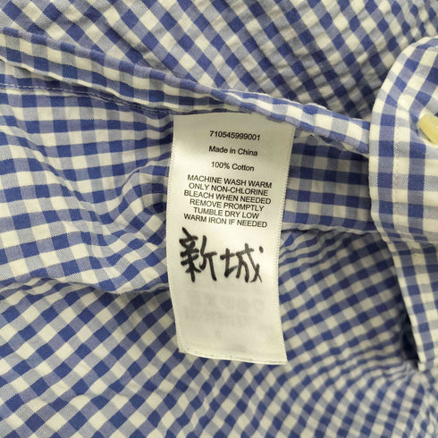 ポロラルフローレン POLO RALPH LAUREN ボタンダウン シアサッカーギンガムチェックシャツ メンズ import:M