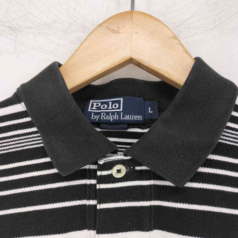ポロバイラルフローレン Polo by RALPH LAUREN ワンポイント刺繍 マルチボーダーポロシャツ メンズ import:L